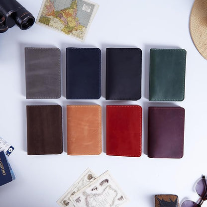 INCARNE US Leather Passport Holder for Travel - Passport Case - Passport Wallet for Men - Passport Cover for Women Sleeve Protector - Travel Essentials Vacation Luggage Travel Gifts - Vintage Burgundy