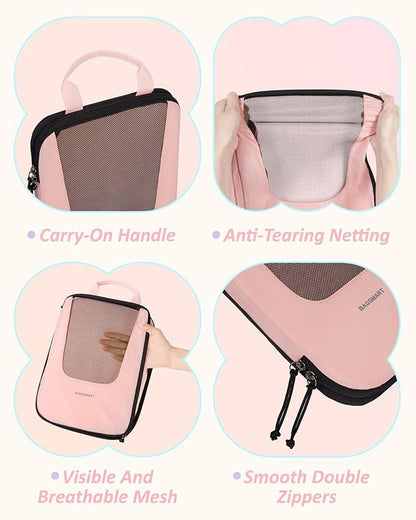 BAGSMART Compression Packing Cubes for Travel, 6 Set/5 Set/4 Set, Compression Suitcase Organizer Bags Set for Suitcases Travel Essentials, Lightweight Packing Organizers