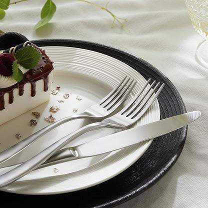 HIKAA 20-Piece Silverware Set for 4, Heavy Duty Stainless Steel Flatware Cutlery Set For Home Kitchen Restaurant Hotel, Kitchen Utensils Set, Matte Satin, Dishwasher Safe