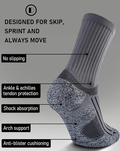 Elite Cushioned Compression Mid-crew Socks 4-Pack for Youth Women Men