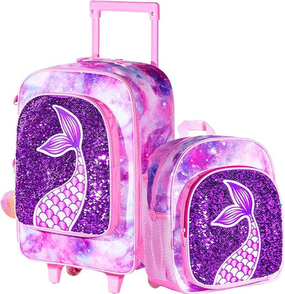 Kids Suitcase with Wheels for Girls and Boys, Rolling Carry on Luggage for Toddler Children
