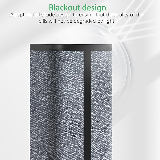 7-Day AM/PM Pill Organizer with Scratch-Resistant Leather Case - Portable Weekly Travel Medicine Box with Detachable Daily Pods & Privacy Design (Silver Black)