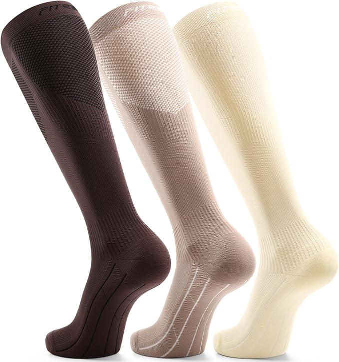FITRELL 3 Pairs Compression Socks for Women and Men 20-30mmHg-Circulation Support Socks