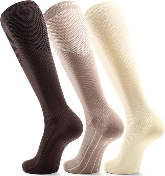 FITRELL 3 Pairs Compression Socks for Women and Men 20-30mmHg-Circulation Support Socks