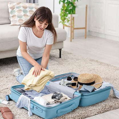 Nazhura Luggage Set, 3-Piece Hardside Suitcase Set, 20-inch Carry On, 24-inch, 28-inch Luggage