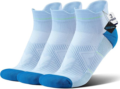 BRISIRA Bamboo Viscose Compression High Ankle Socks Men Women Cushioned Anti Blister HIking Golf Arch Support Running Socks