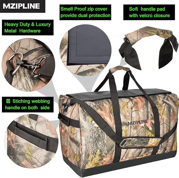 XL Large Duffle Bag Water Resistant Sport Gym Overnight Weekender Bag,Big Capacity Travel Duffel Holdall Bag With Carbon Lining (Camo, Large)