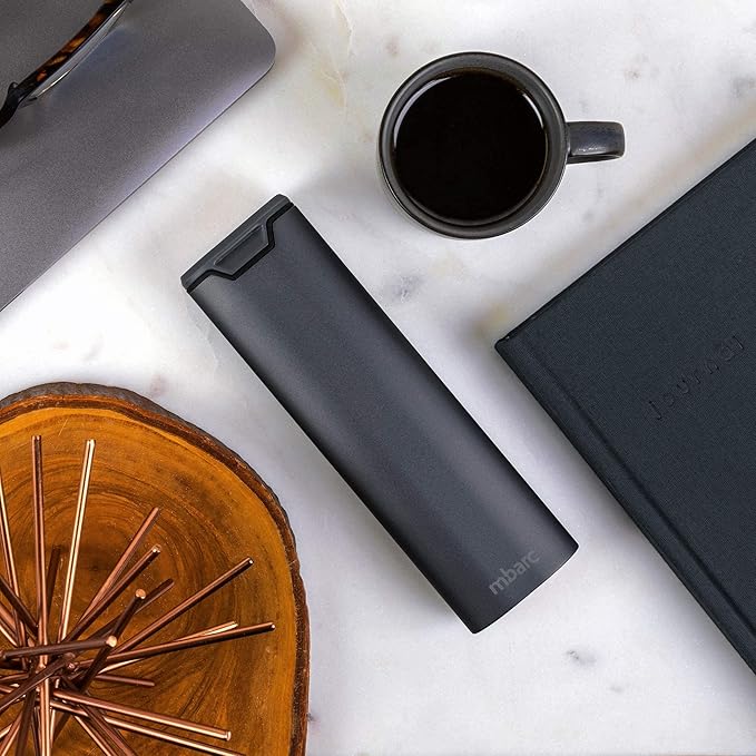 7 Day Weekly Pill Organizer 2.0 by mbarc - Premium Stylish Aluminum and Wood Large Capacity Pill Box for Supplements, Pills, Vitamins and Medication. (Steel Grey)