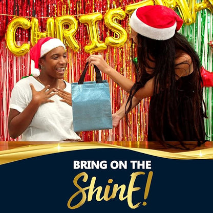 Nush Nush Set of 30 Gift Bags Bulk Medium Size - Mix of 6 Vibrant Colors Reusable Bulk Gift Bags with Handles With Glossy Finish - Perfect Goodie Bag for Christmas, Birthday, Thanksgiving – 8x4x10