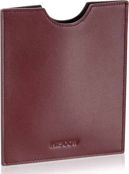 HISCOW Minimalist Passport Sleeve - Italian Calfskin (Wine Red)