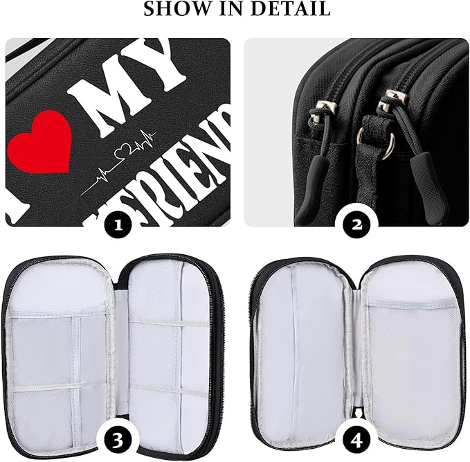 COSHAYSOO Travel Gifts for Women Girlfriend Fashion Electronics Accessories Gift Ideas, Cord Cable Organizer Bag Case Tech Pouch Gadgets Cruise Airplane Vacation Essentials, I Love My Boyfriend