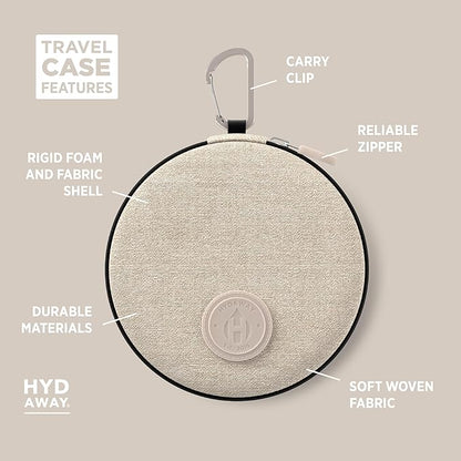 HYDAWAY Travel Case for Collapsible Bottles, Bowls & Cups - Protective Storage with Carabiner Clip - Durable, Water-Resistant, TSA-Friendly