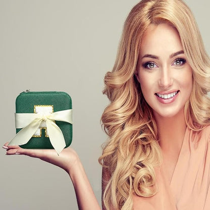 Parima Christmas Stocking Stuffers Gifts for Grandkids Women Friendship - Personalized Initial Jewelry Box, Friends | Travel Essentials Small Box| Box Girls, Green