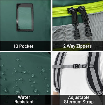 MIER Large Duffel Backpack Sports Gym Bag with Shoe Compartment, Heavy Duty and Water Resistant, Green, 45L