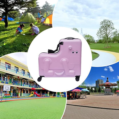 24"Kids Luggage Portable Kids Suitcase Children's Ride On Trolley Rolling Luggage with Wheels Carry Trolley Luggage with Password Lock Funny Kids Suitcases for Boys Girls Small Suitcase ABS+PC