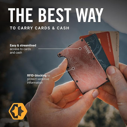 The Ridge Wallets for Men - Slim Minimalist, Front Pocket, RFID - Card Holder Wallets (The Narrows Topographic)