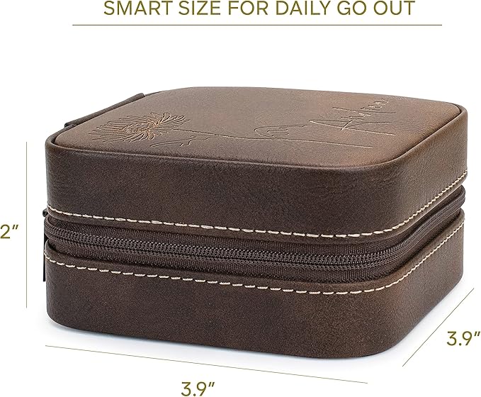 Custom Leather Jewelry Box w/Name & Birth Flower Month - Birthday Gifts for Women, Personalized Jewelry Travel Case - Customized Jewelry Organizer Box, Mom Birthday Gifts - White