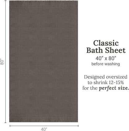 GILDEN TREE Waffle Bath Sheet Large Bath Towels Quick Dry Thin Body Towels, 40x80 Oversized Bath Towels for Adults, 2 Pack Bath Sheet Set, Classic Style (Stone)