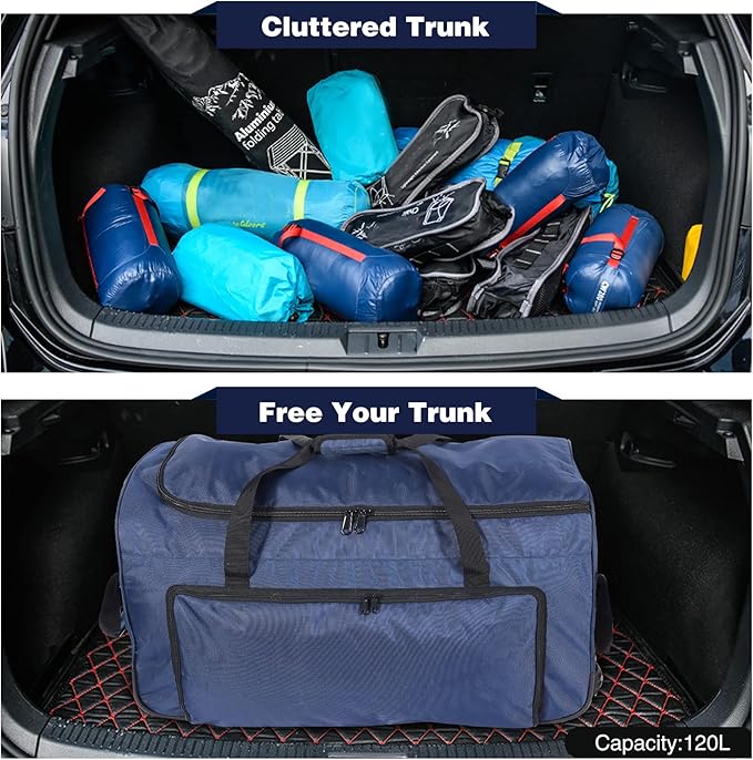 REDCAMP 85L/120L/140L Foldable Duffle Bag with Wheels, Large Travel Duffel Bag