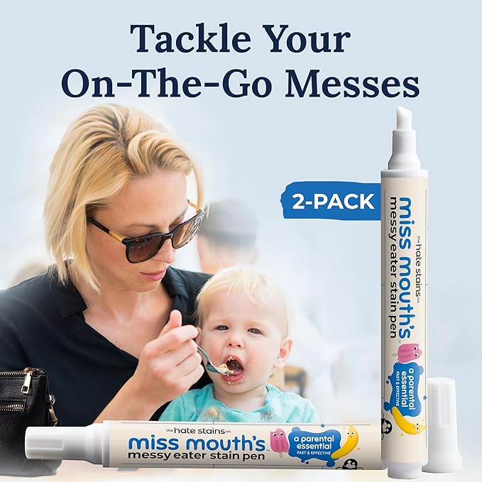Miss Mouth's Messy Eater Stain Treater Pens and 3 4oz Bottles - On the Go Stain Remover and Pens Newborn & Baby Essentials