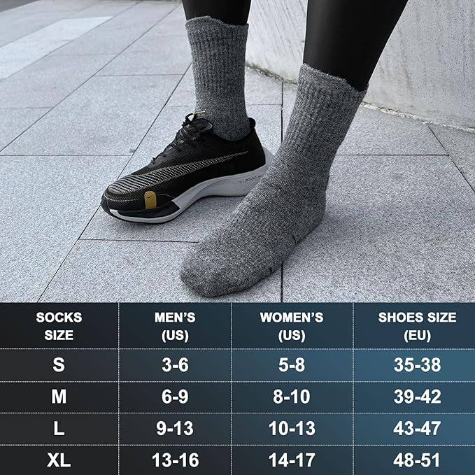 Mohair Wool Compression Running Socks 3 Pairs Anti-Blister Crew Socks Moisture Wicking Target Cushion Athletic Hiking Socks