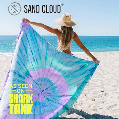 Sand Cloud Extra Large Turkish Beach Towel - Sand Free - 100% Organic Turkish Cotton Yarn - Quick Dry Towel for Beach, Picnic Blanket or Throw - As Seen on Shark Tank - Tie Dye (Luna)