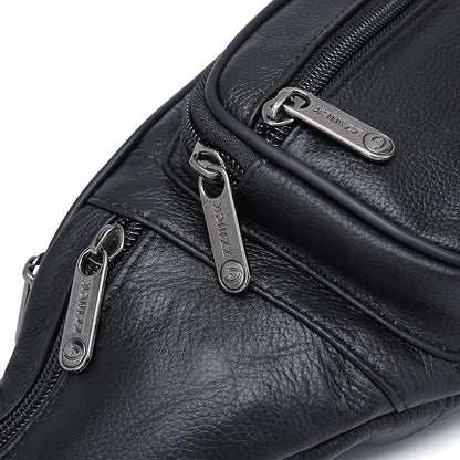 Genuine Leather Fanny Pack/Waist Bag/Organizer with Adjustable Belt, Multiple Pockets For Men and Women