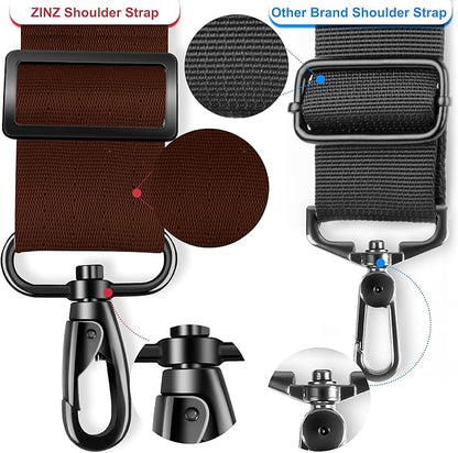 ZINZ 74" Shoulder Strap with Fixed Pad and Dual Balanced Buckles，Brown