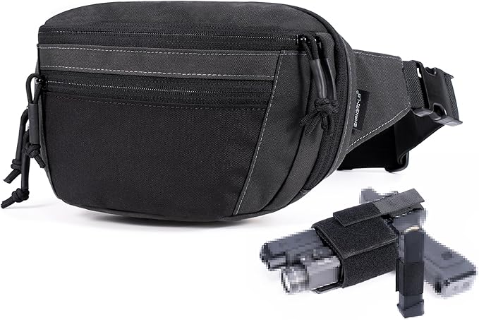 SHANGRI-LA Tactical Concealed Carry Fanny Pack for Men and Women, Low-Profile CCW Waist Bag, with Pistol Holster and Mag Holder, Multi-Use for Hiking, Travel, EDC