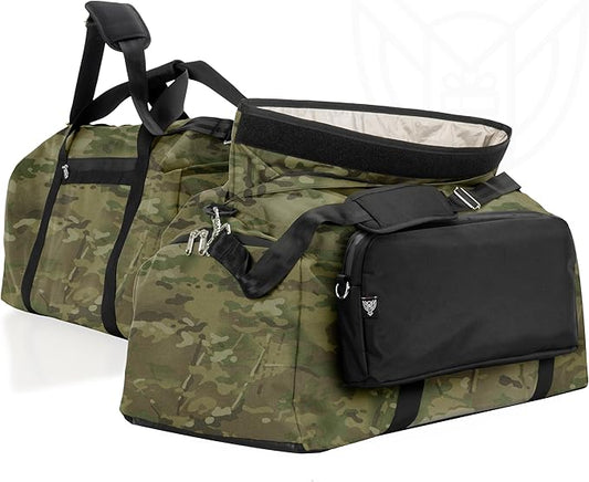 Xtreme Sight Line ~ Xecutive Transport Faraday Duffel Bag with Removable XTECH Pouch for Computer Towers and Other Large Electronics ~ Data Security ~ Shoulder Strap Included ~ Multicam Camo
