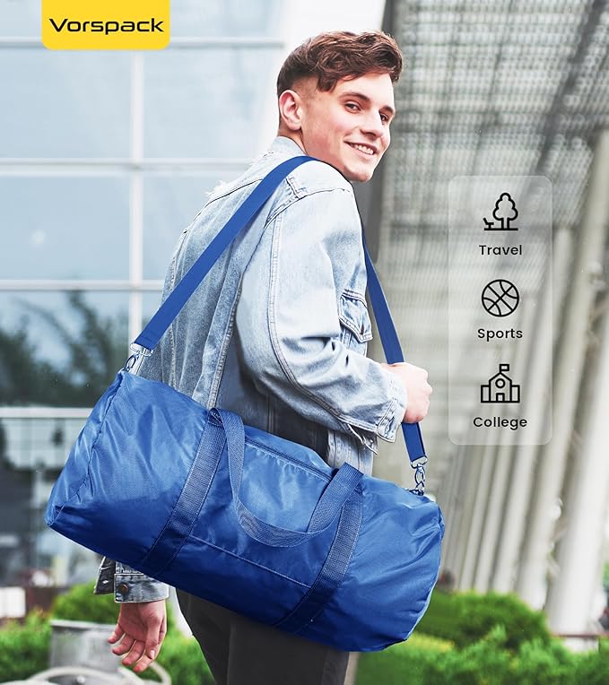 Vorspack Duffel Bag 20-24-28 Inches Foldable Gym Bag for Men Women Duffle Bag Lightweight with Inner Pocket for Travel Sports