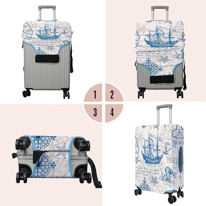 Travel Luggage Cover Suitcase Protector Fits 18-32 Inch Wheel Covers PatternedTravel Related Items Flower Luggage Protector Elastic M