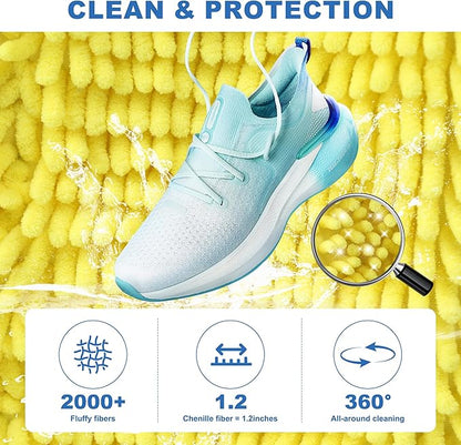 Shoe Washing Machine Bag, 2PCS Reusable Shoe Bag for Washing Machine, 360° Deep Cleaning Shoe Washing Bag for Sneakers, Laundry Shoe Bag for Washer & Dryer, Fits All Shoe Types (YELLOW)