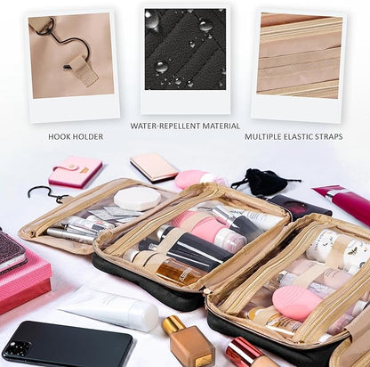 BOACAY Hanging Travel Toiletry Bag for Women, Makeup Bag, Bathroom & Shower Organizer Kit for Accessories, Cosmetics, Travel Essentials