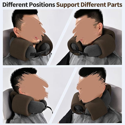 3-Ring Memory Foam Travel Neck Pillow It has obtained a Patent. The Three Rings can be movably Adjusted to Provide Flexible Support for The Neck, Head, and Other Areas.Brown
