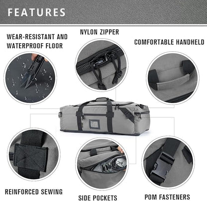 105l Large Duffel Bag For Travel, Gym & Sports - Water Repellent Polyester, Hidden Straps, Shoe Compartment - Perfect Luggage Duffle Bag Or Backpack For Men & Women