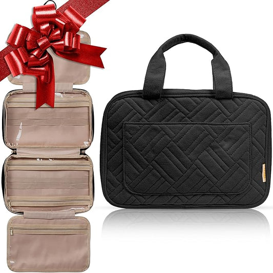 BOACAY Hanging Travel Toiletry Bag for Women, Makeup Bag, Bathroom & Shower Organizer Kit for Accessories, Cosmetics, Travel Essentials