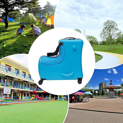 CNCEST 24" Kid's Ride-on Travel Suitcase,Kids' Luggage with Wheel and Password Lock,Children's Ride On Trolley Luggage for Children's Day Gift,Festival Gift