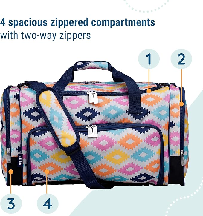 Wildkin Kids Weekender Duffel Bag – Carry-On Size for School, Travel, & Sleepovers