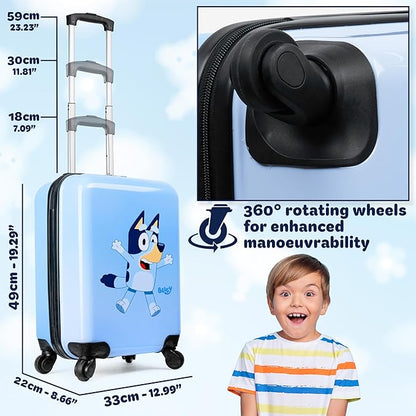 Bluey Kids Luggage with Wheels Rolling Suitcase Small Carry On Travel Suitcase Vacation Weekend Trips Travel Essentials