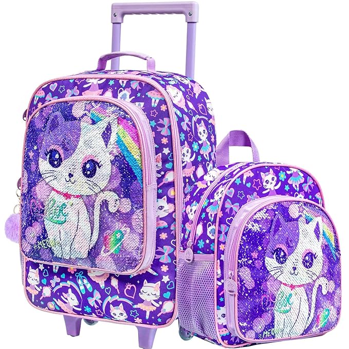 UFNDC Kids Luggage, Girls Suitcase Rolling with Wheels, Travel Carry on for Children Toddler Elementary