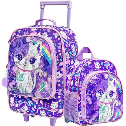 UFNDC Kids Luggage, Girls Suitcase Rolling with Wheels, Travel Carry on for Children Toddler Elementary