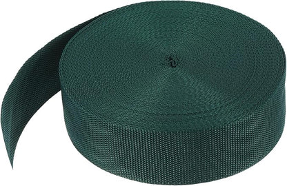 MECCANIXITY Lightweight Polypropylene Webbing Strap 2" 25 Yard Backpack Strapping Band Dark Green for Outdoor Luggage Cargo Straps