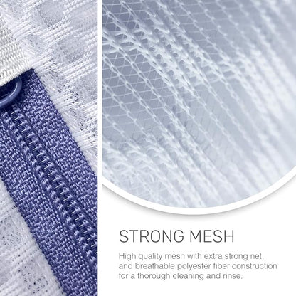 Mesh Laundry Bags for Delicates – 2 XLarge Durable Net with Anti Rust Zipper, Hanging Loop-Garment Safe Wash Bags and Organizer for Washing Machine, Lingerie, Jacket, Bra, Shoes, Sweater, Travel.