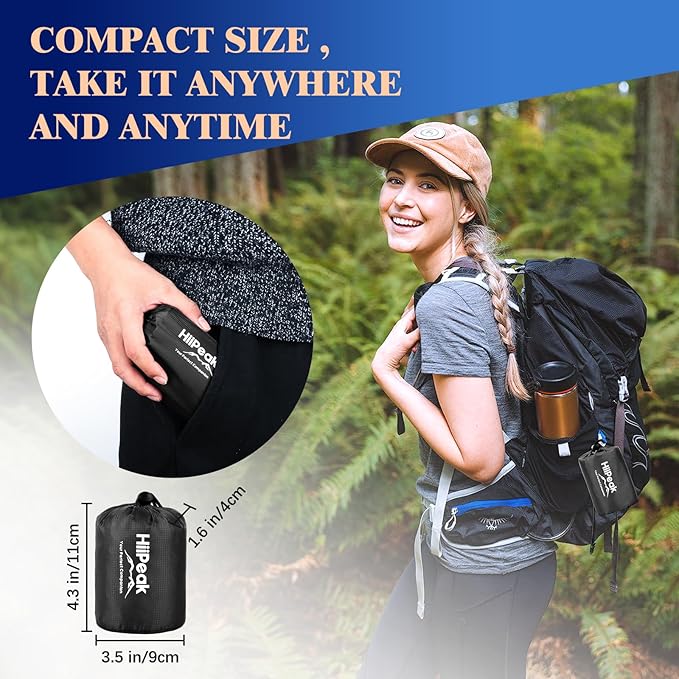 HiiPeak Inflatable Stadium Seat Cushion, Compact Hand Press Stadium Seats Pad Bleacher Seat Chair Cushion Pad for Airplane Travel Camping Backpacking Sports Events(Black)