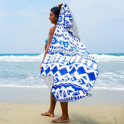 Elite Trend Quick Dry Towel Extra Large 78x35 Inch - Microfiber Beach Towel - Perfect for Beach, Travel, Swimming, Pool, Yoga, Hiking, Camping - Lightweight, Fast Drying, Compact for Adults (Aztech)