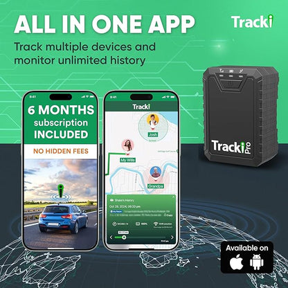 Tracki Pro GPS Tracker for Vehicles – Magnetic Waterproof 4G LTE Car Tracker, Long-Life Battery Up to 7 Months, Unlimited Distance, Smart Alerts, Hidden Tracking Device (Subscription Required)