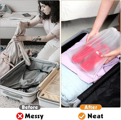 100 Pack Shoe Bags for Travel, 15.7" x 11.8" Large Clear Travel Shoe Bag Vacation Essentials Cruise Essentials Portable Drawstring Packing for Men & Women