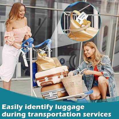 2000 Pcs Paper Hotel Luggage Tags with Transfer Tape On Back Luggage Tags Bulk Black Baggage Claim Check Tags Serial Numbering Claim Ticket Baggage Identification for Suitcase Motel Bag Storage