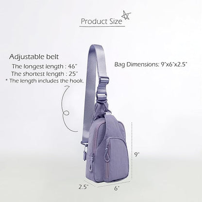 ODODOS Daily Sling Bag with Adjustable Straps Crossbody Chest Bag Lightweight Small Backpack for Casual Traveling Hiking